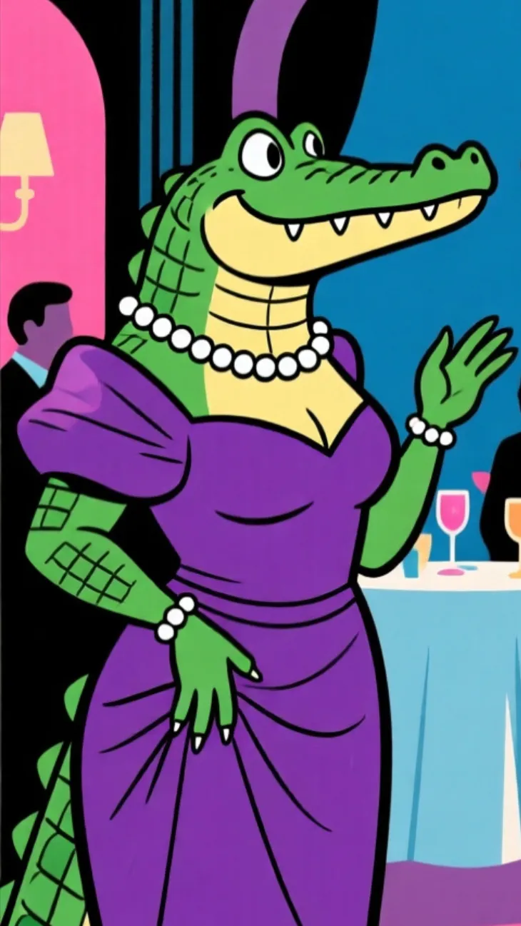 ai character: Madame Aligatora  background