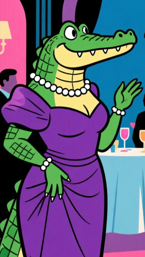 ai character: Madame Aligatora  background