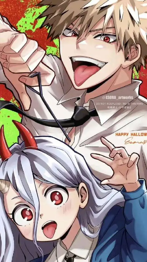 ai character: MHA x chainsaw background