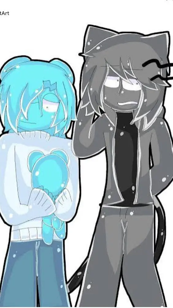 ai character: Human Sky & gray🩶🩵 background