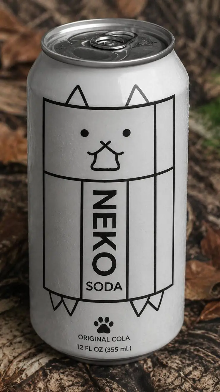 ai character: NEKO soda cat background