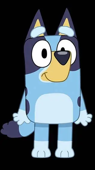 ai character: bluey  background