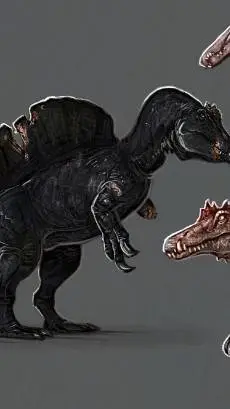 ai character: scary spinosaurus background