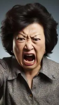 ai character: Asian mom is angry background