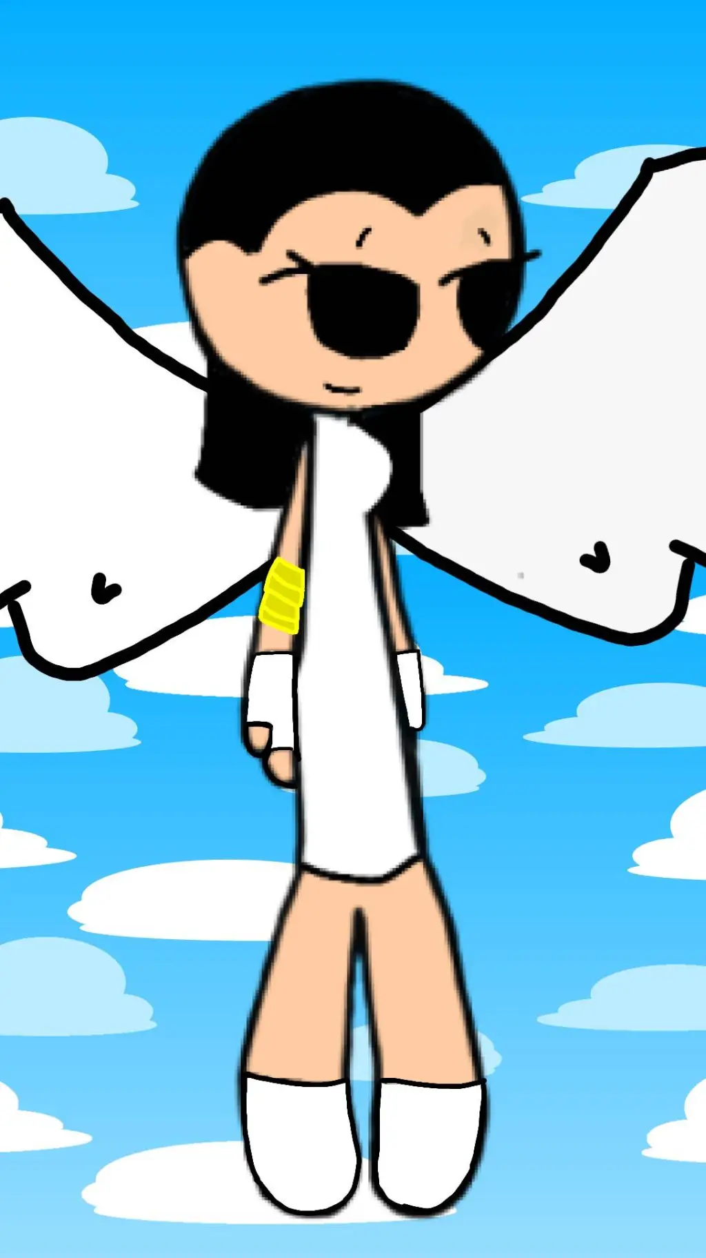 ai character: Fem angel dwayne  background