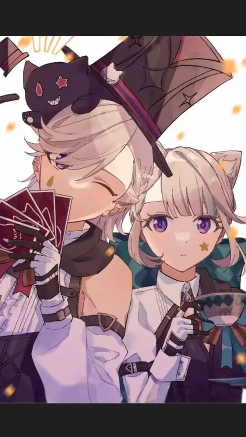 ai character: Lyney and Lynette  background