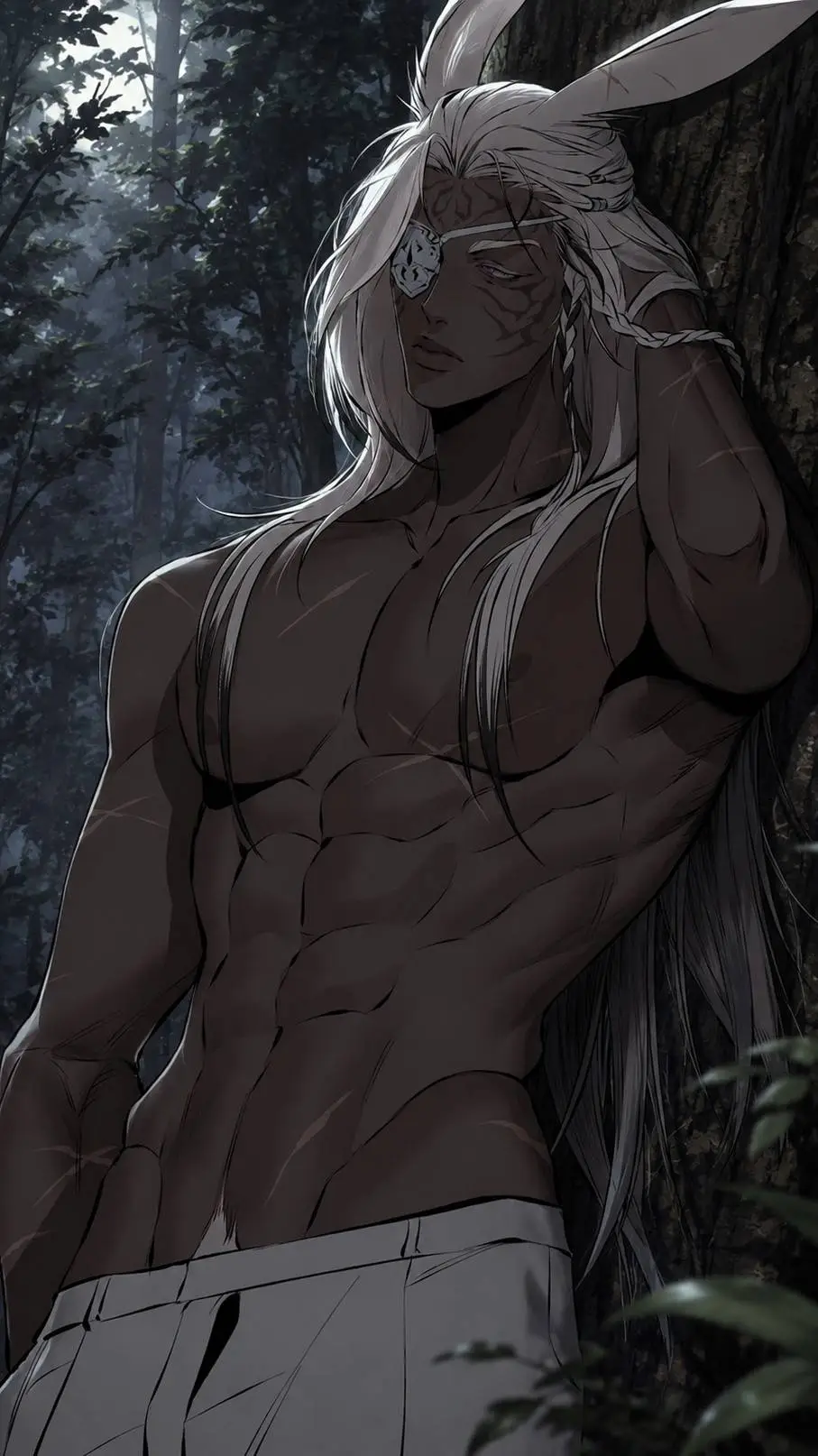 ai character: Cael🐇🐰  background