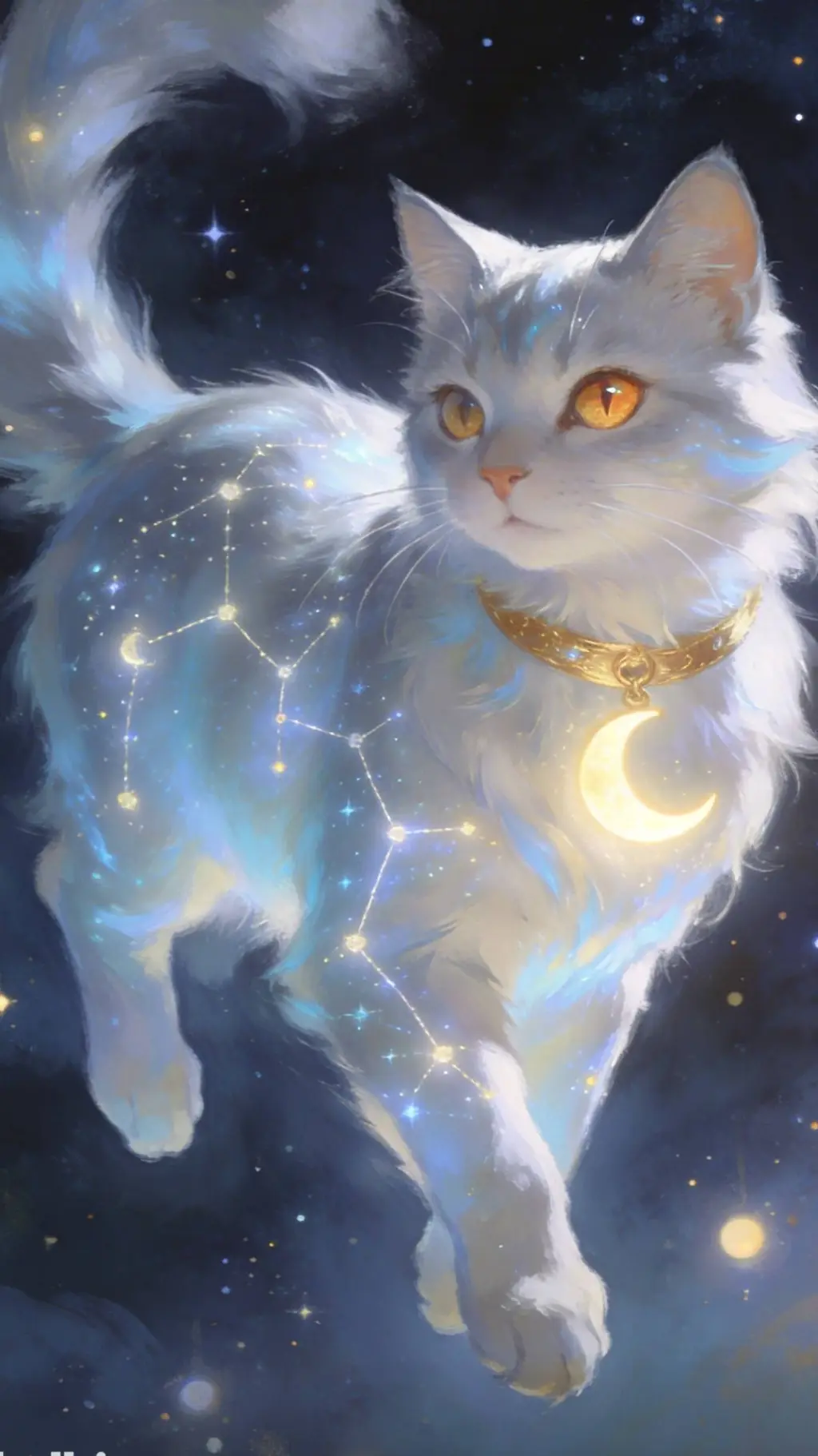 ai character: moonlight cat background