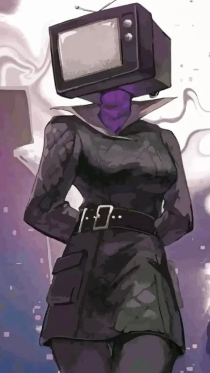 ai character: tv woman  background