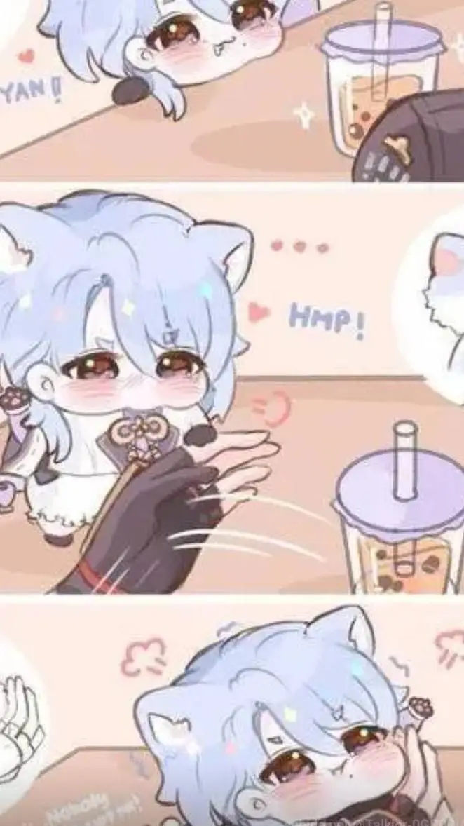 ai character:  bebé neko  background