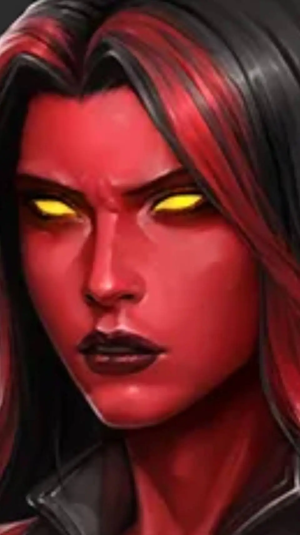 ai character: Red Female-Hulk background
