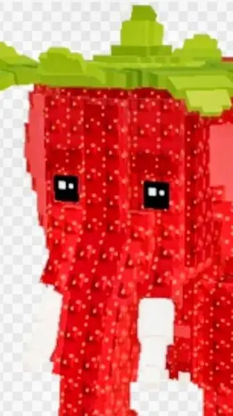ai character: strawberry background