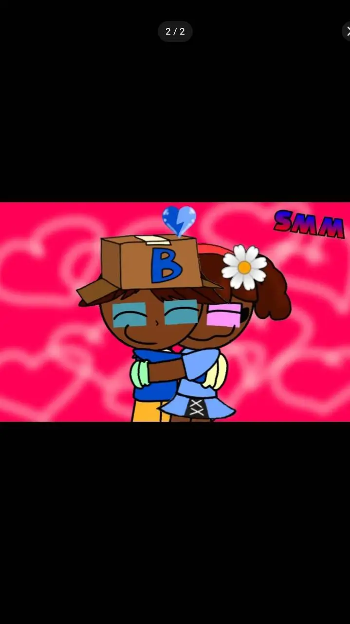 ai character: box x flower background