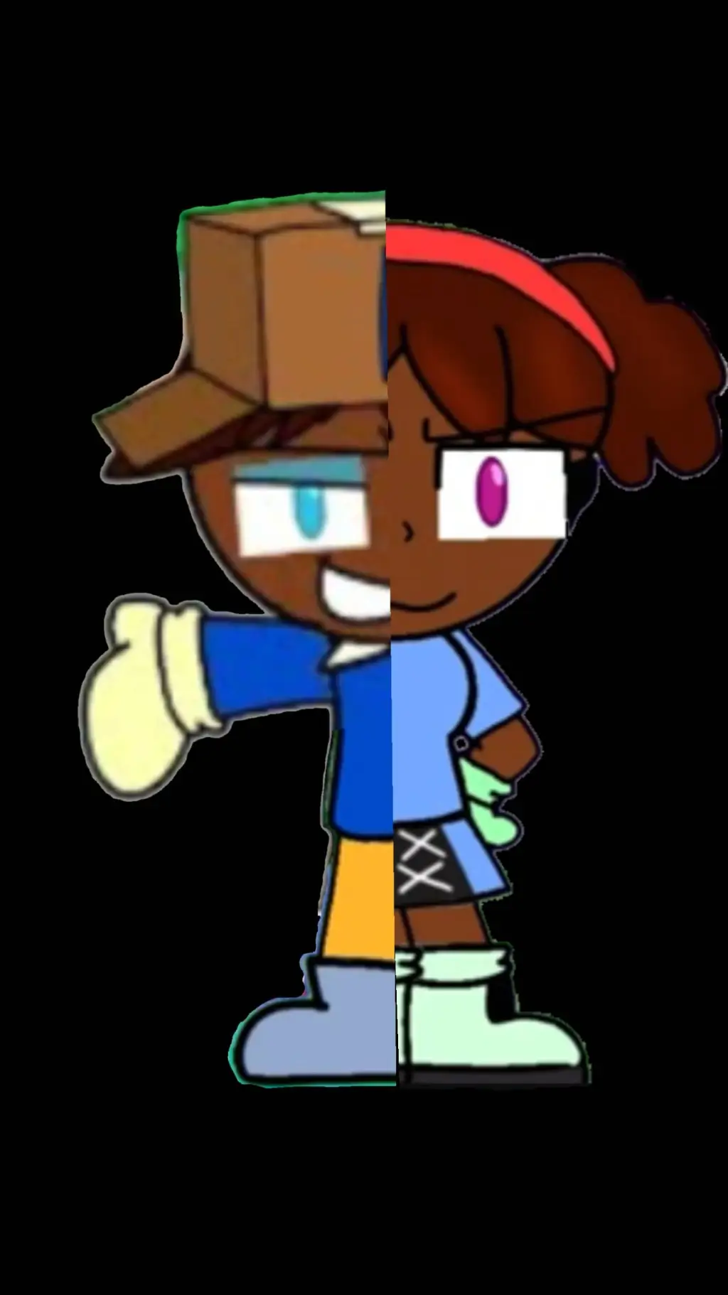 ai character: Box & Flower  background