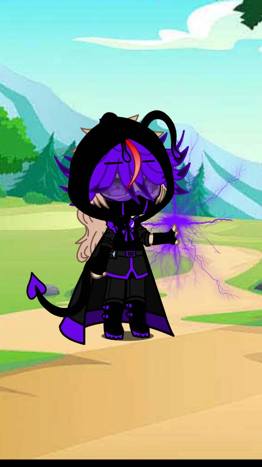 ai character: Villain purpled  background