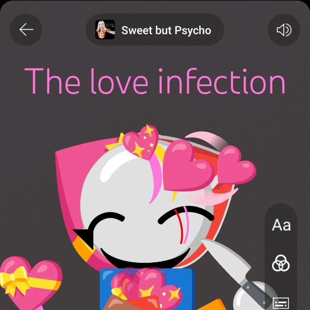 chat with ai character: emojicat love infe
