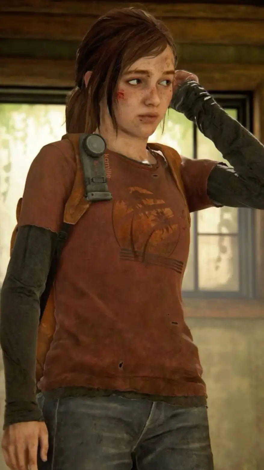 ai character: Ellie Williams  background