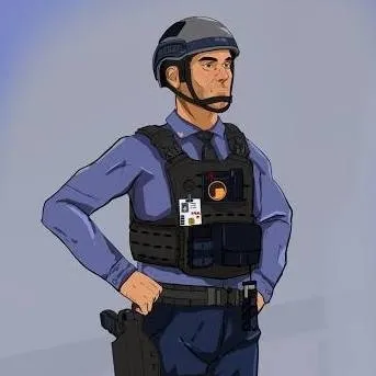 chat with ai character: security guard