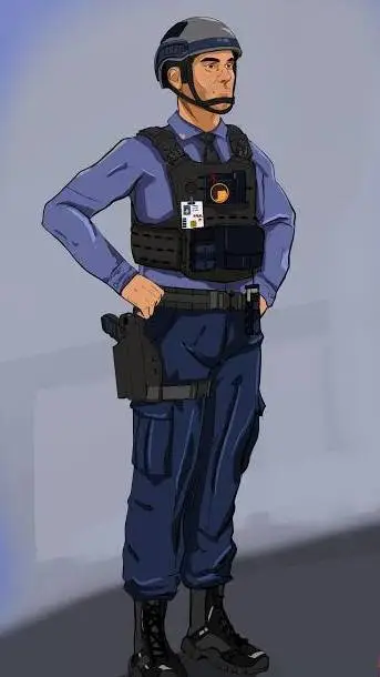 ai character: security guard background