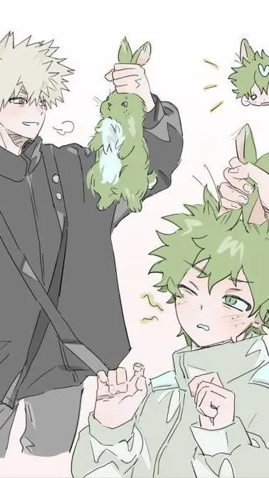ai character: Deku it's a 🐇💚💚!!! background