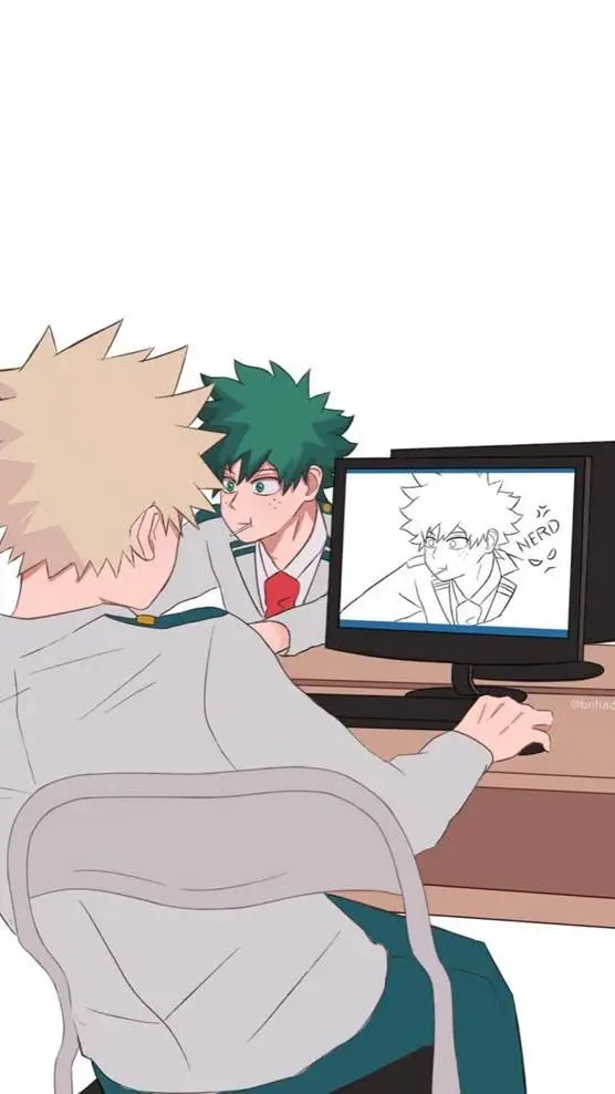 ai character: BakuDeku 🧡💚💭 background
