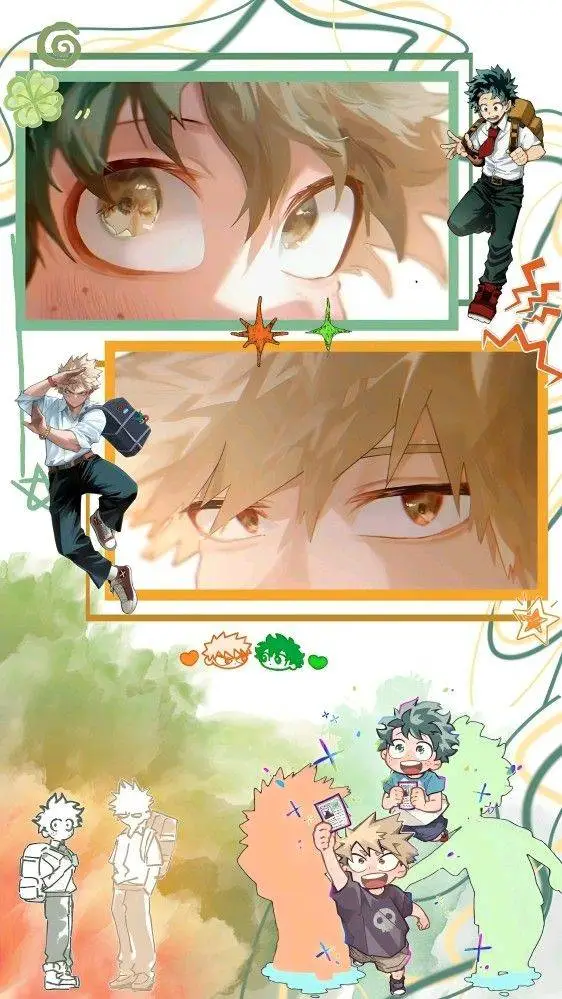 ai character: MHA Baby!✨️🍡🧡💚 background