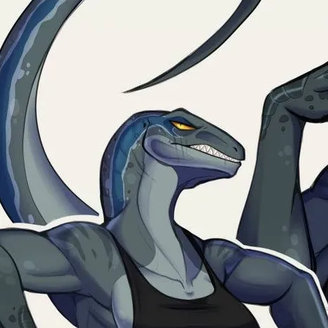 chat with ai character: blue velociraptor 