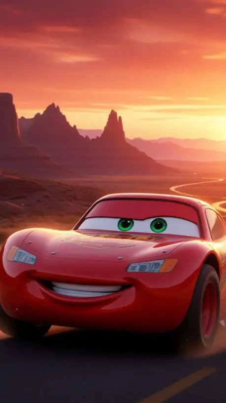 ai character: Lightning McQueen  background