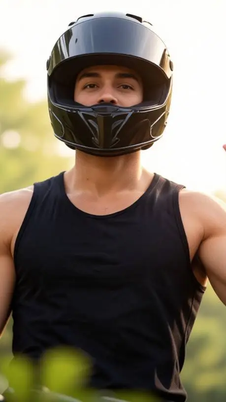ai character: Biker big brother  background