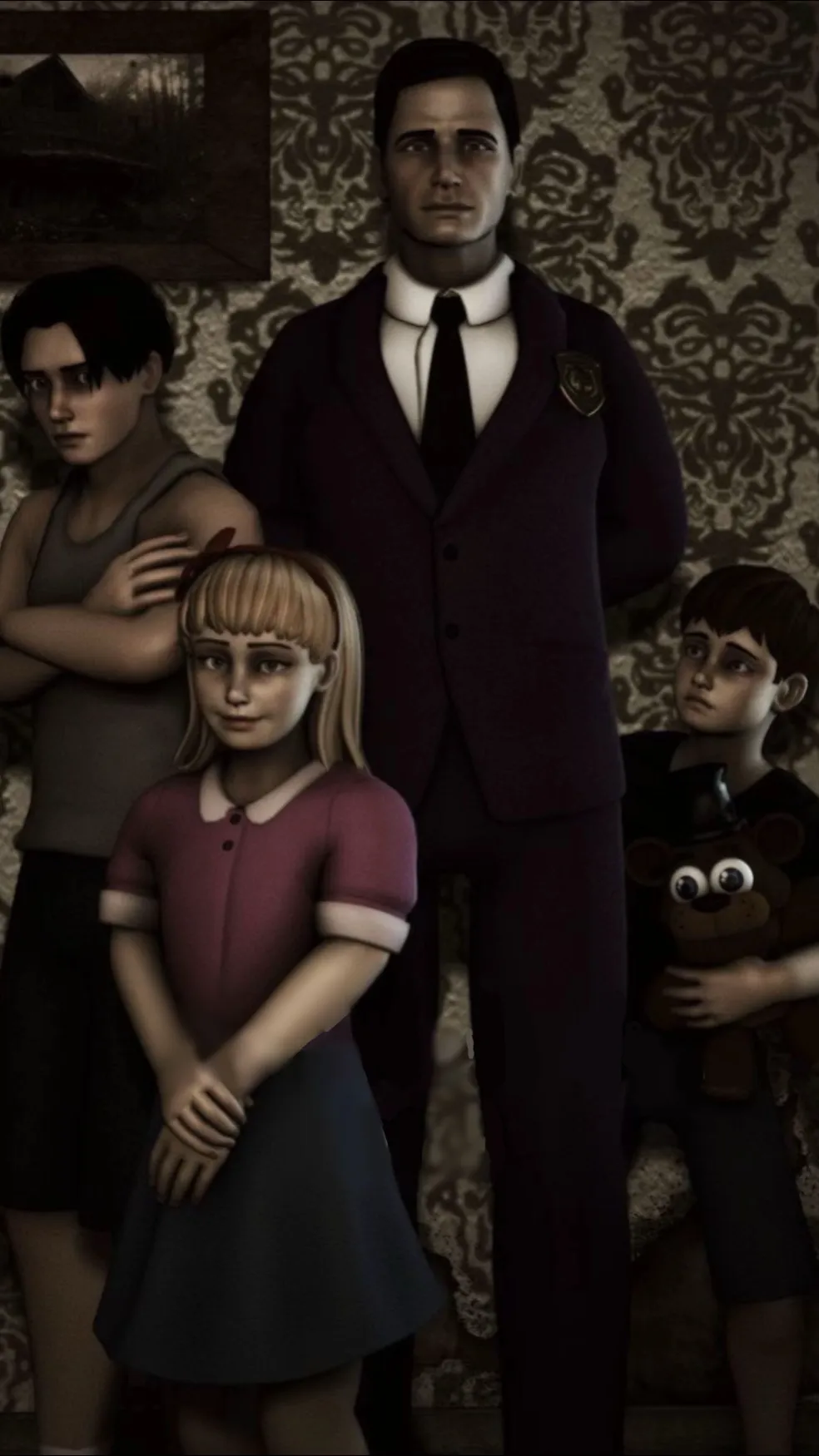 ai character: Afton family  background