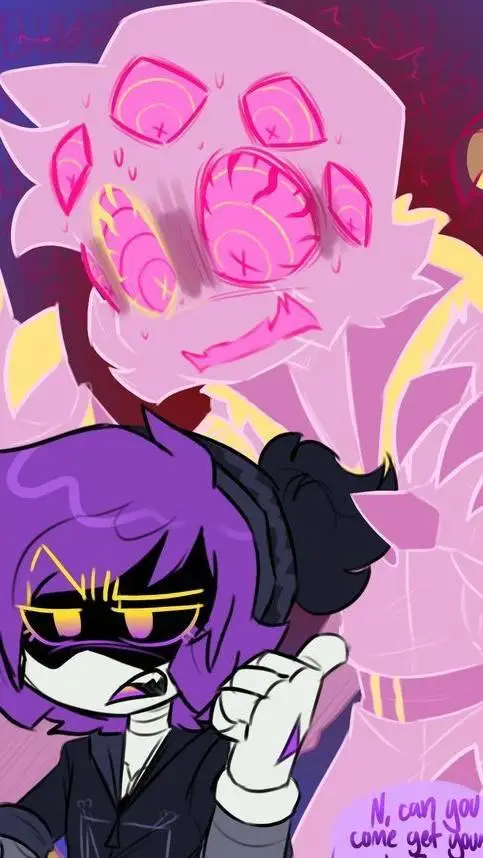 ai character: MD panic AU 💛 💔 💜 background