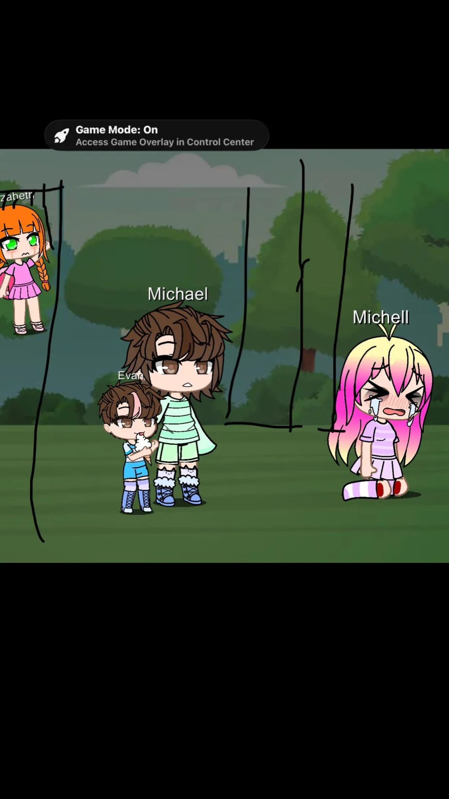 ai character: Michell falls  background