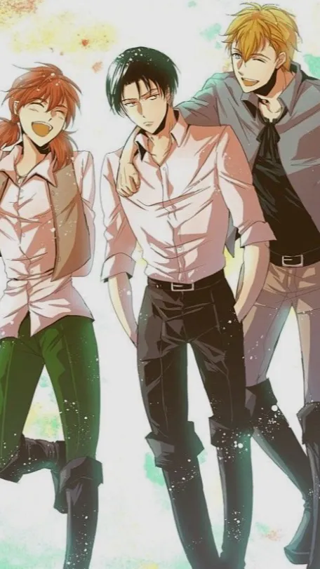 ai character: Levi and buddies  background
