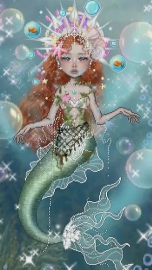 ai character: Marie the mermaid  background