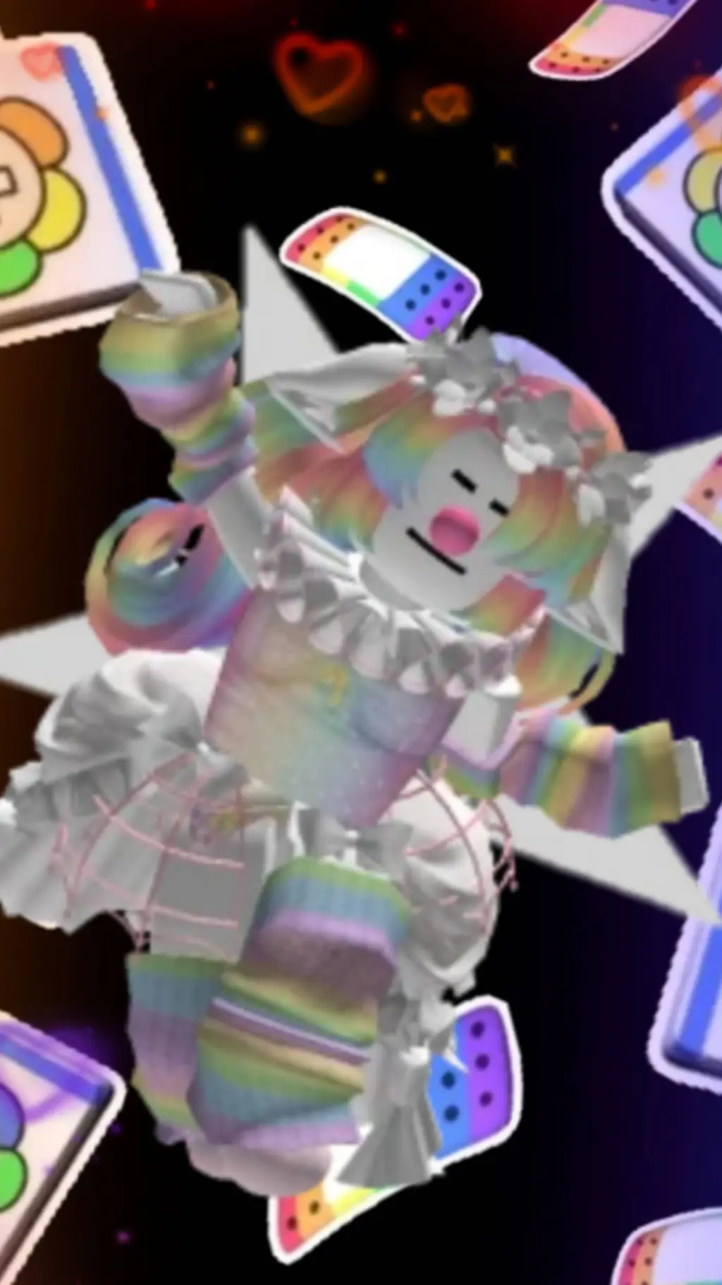 ai character: 🤍✨🌈 QWELVER🪽🌈✨🤍 background