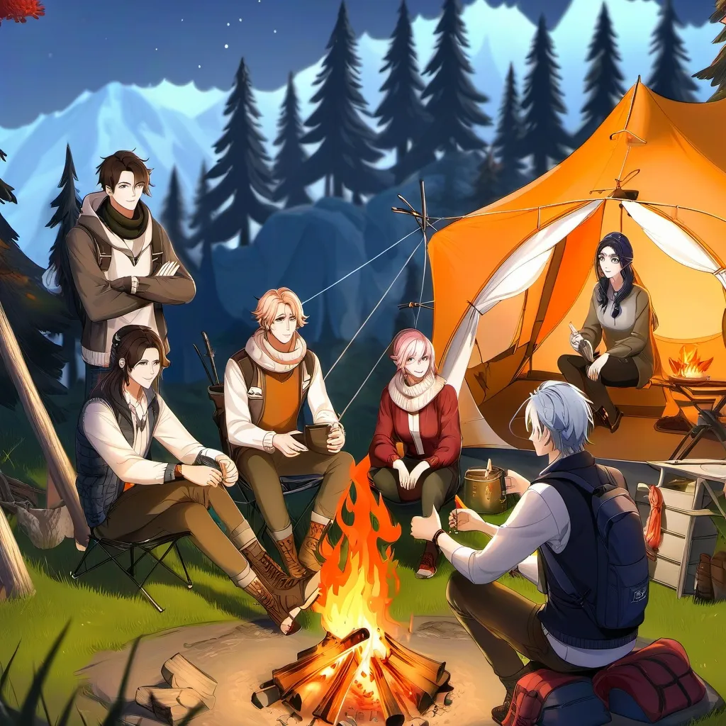 chat with ai character: group camping