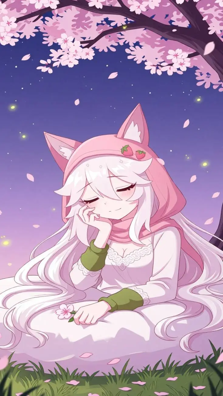 ai character: Chica rabo de gato background