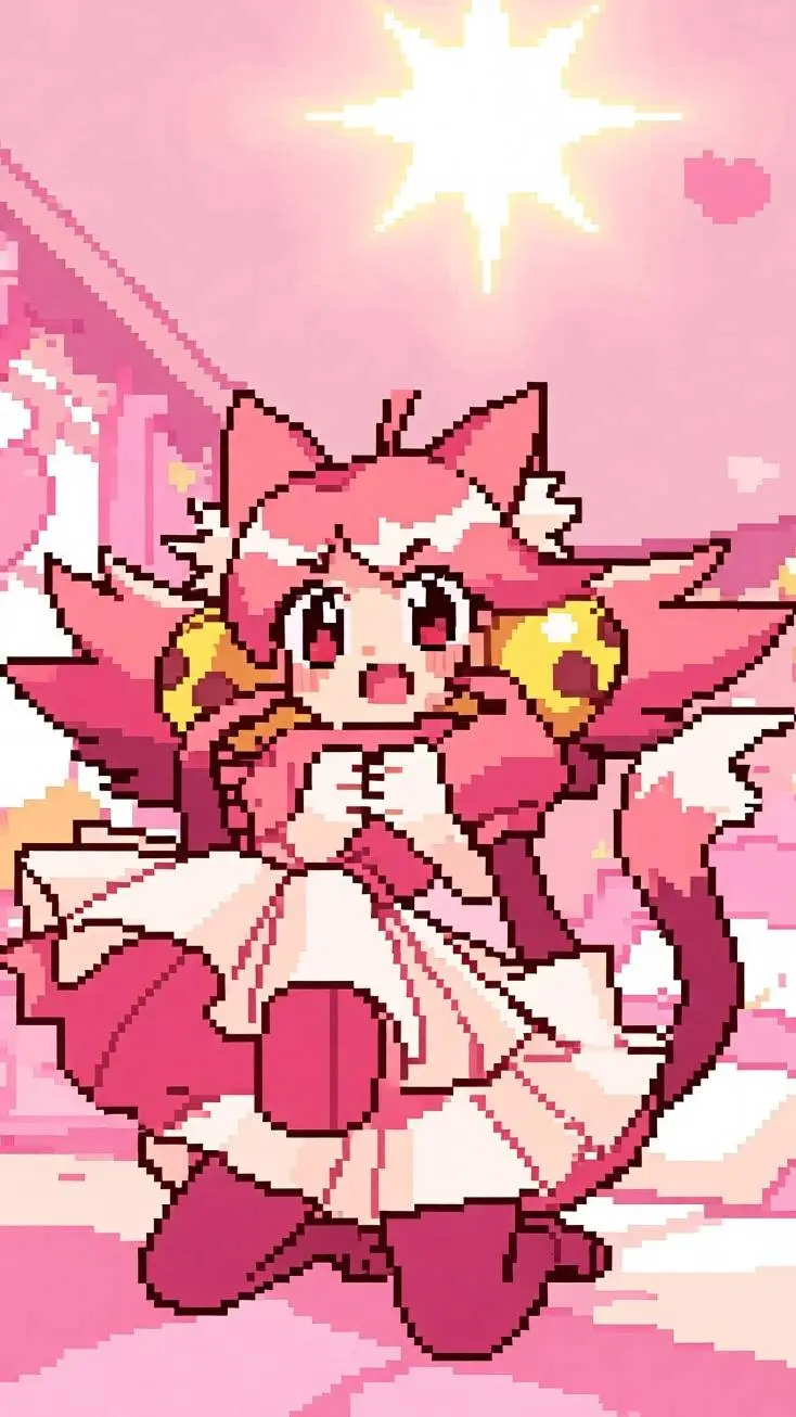 ai character: Pink deltarune  background