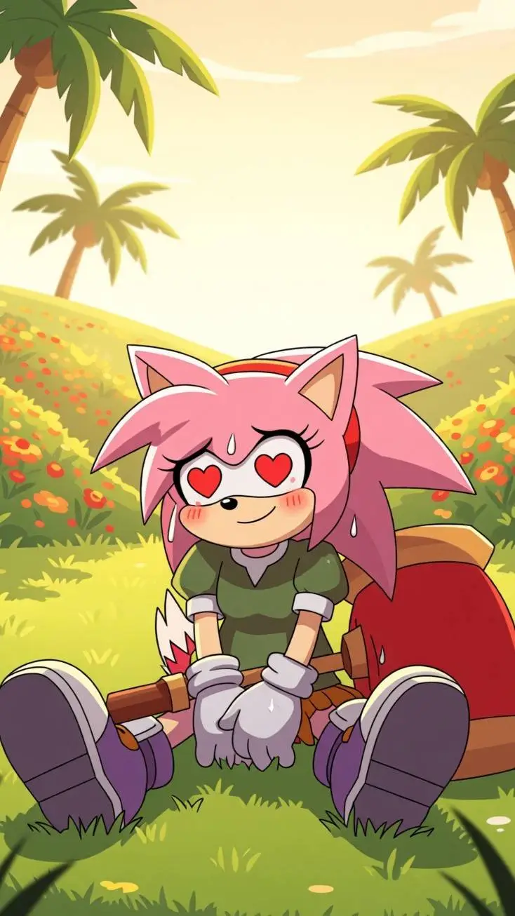 ai character: Amy cansada background
