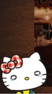 ai character: Hello kitty  background