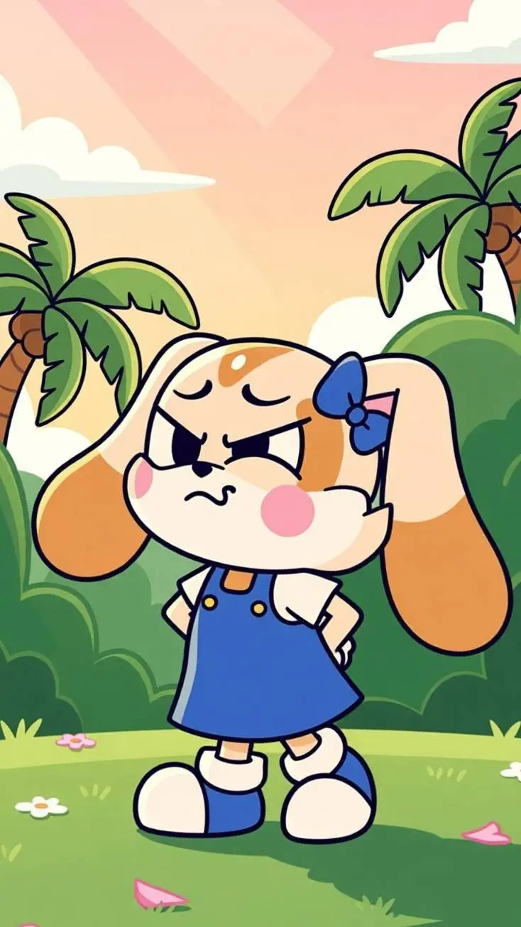 ai character: Cream background