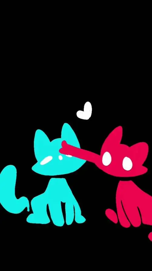 ai character: red and blue cat background