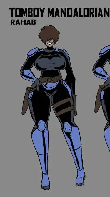 ai character: tomboy mandalorian background