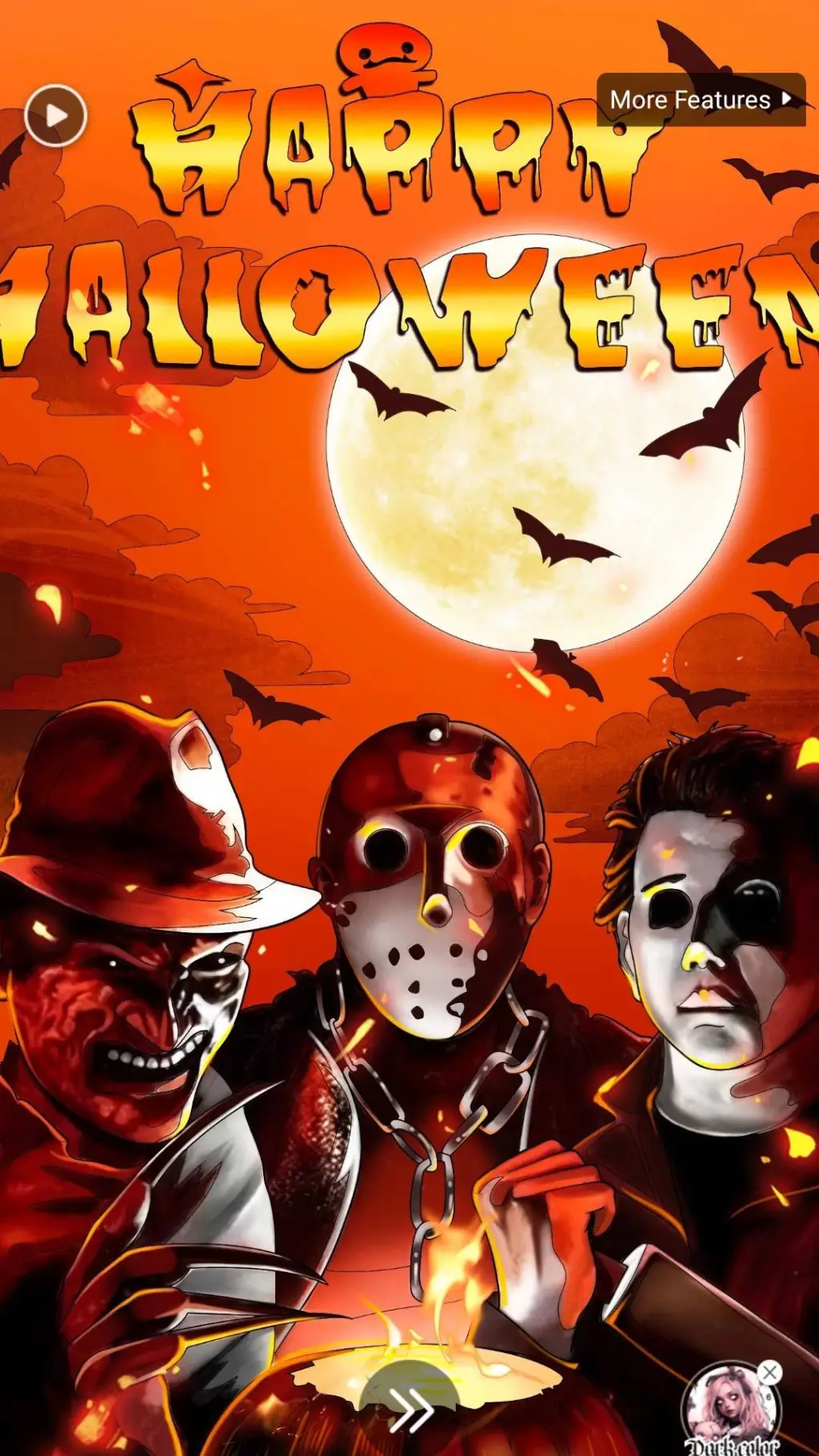 ai character: freddy Mic jason background