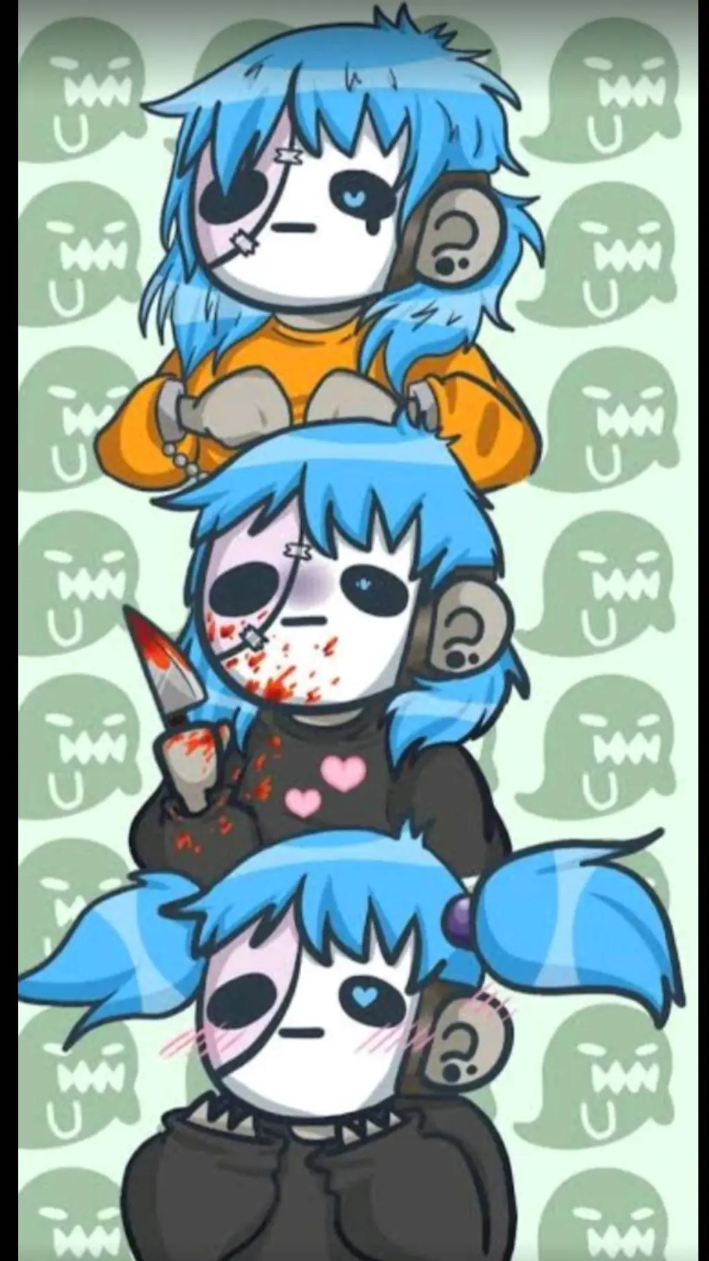 ai character: sally face  background