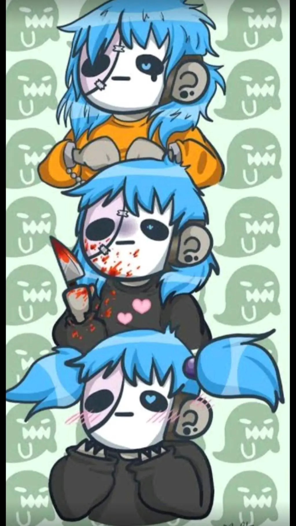 ai character: sally face  background