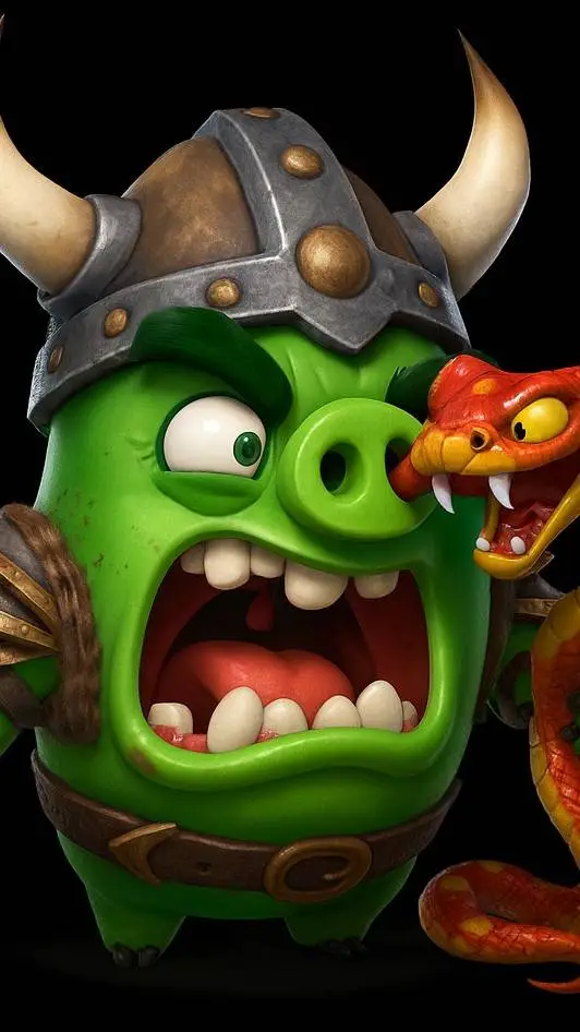 ai character: viking pig background