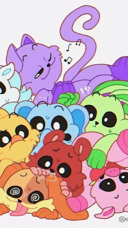 ai character: smiling critters! background