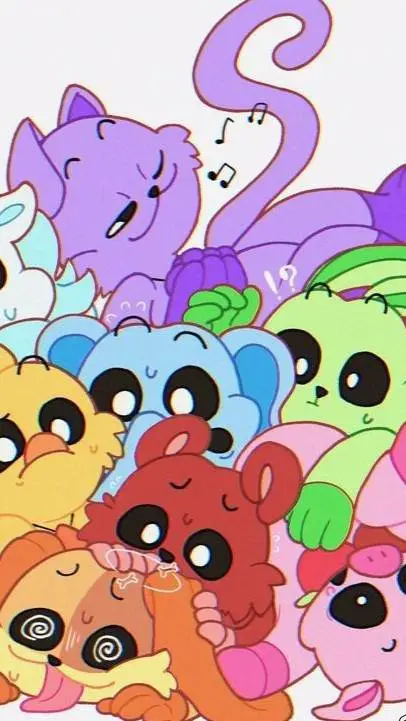 ai character: smiling critters background