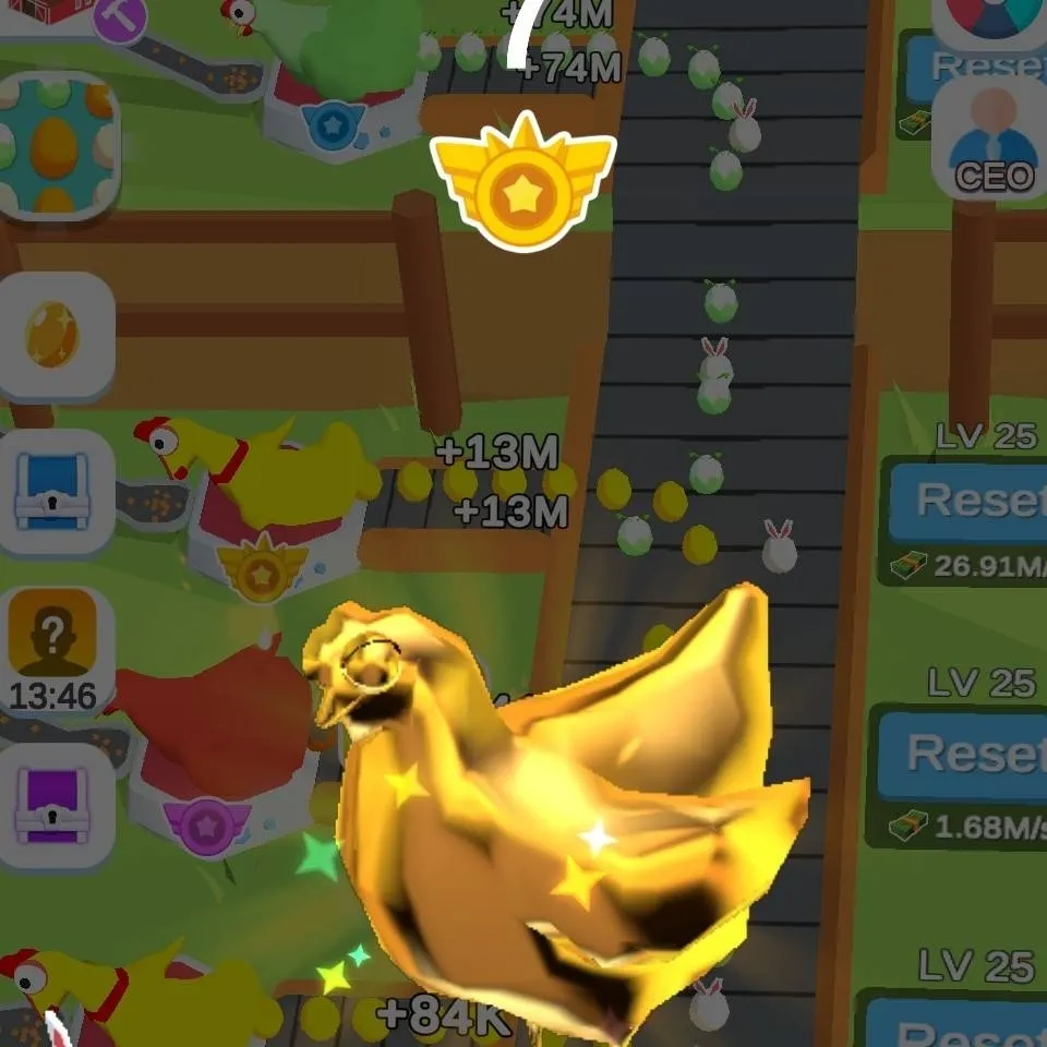 chat with ai character: gold chicken 